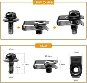 GOOACC GRC70 35PCS Engine Under Cover Splash Shield Guard Body Bolts Bumper Fender Liner Push Retainer Fastener Rivet Clips black