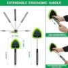 XINDELL Windshield Cleaner Tool – Car Interior Window Cleaning Kit with Extendable Handle 4 Microfiber Pads Auto Washing Brush for Car Trucks SUVs RVs Home Windows