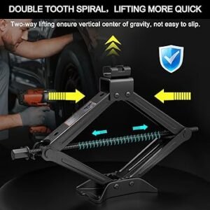 71z627OcMFL._AC_SY355_.jpg IMAYCC Car Jack Kit Scissor Jack for Car 2 Ton (4409 lbs) Tire Jack Repair KitSpare Tire Changing Kit with Lug WrenchEmergency Kit for VehicleAutoSUVMPV